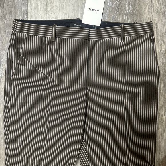 Theory Khaki Stripe Stretch Pant - Picture 3 of 7